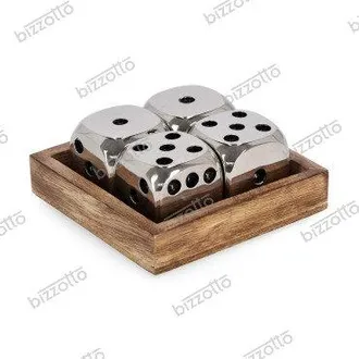BIZZOTTO DICE silver decoration 10.5X10.5