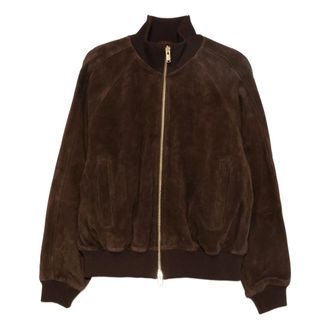 Baracuta Jassen, Heren, Bruin, XL, Katoen, Roughout Suede Track Jacket