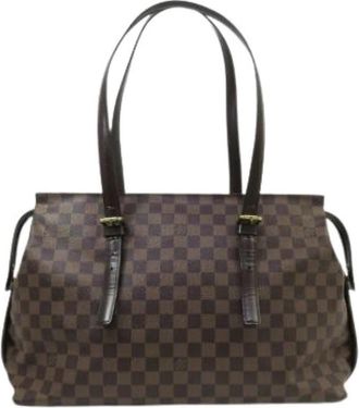 Louis Vuitton Tweedehands Canvas Louis Vuitton tassen - Dames - Vintage Shopper - Bruin - ONE Size - Vintage