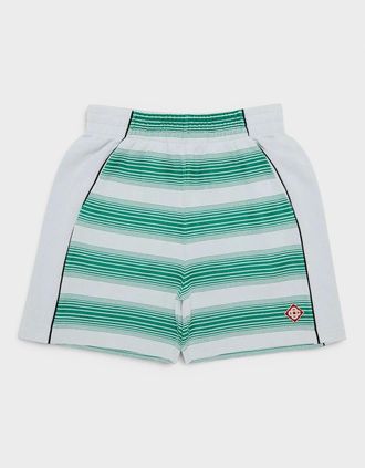 Casablanca Mens Interlock Sweatshort Gradient Stripe Green White - Size: 33/32/32