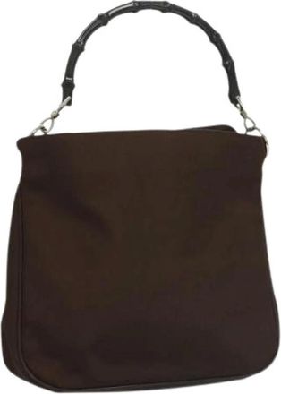 Gucci Pre-owned Handbags, female, Brown, Size: ONE SIZE Pre-owned Nylon Handbag