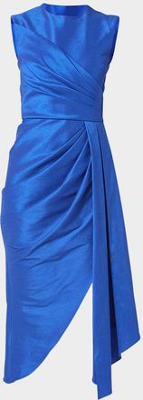 Shoshanna Colony Sleeveless Draped High-Low Midi Dress