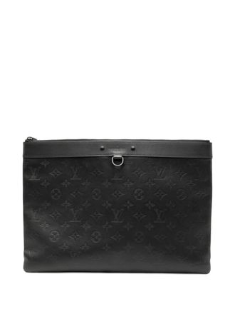 Louis Vuitton 2019 Monogram Shadow Discovery Pochette clutch bag - Black