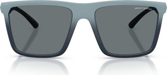 A|X Armani Exchange 57mm Square Sunglasses in Matte Blue /Dark Blue at Nordstrom