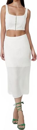 FORE COLLECTION Hook-And-Eye Cropped Tank Top In Cream