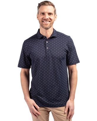 Cutter & Buck Virtue Eco Pique Tile Print Recycled Mens Polo Shirt