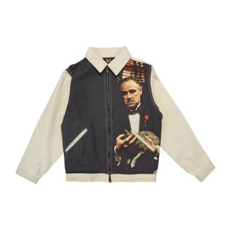 Iuter Iuter, Hoodies & sweatvesten, Heren, Beige, M, Leer, The Godfather Vito Ally Jacket