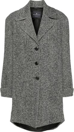 Ermanno Scervino herringbone-pattern coat - women - Virgin Wool/Polyamide/Viscose - 36 - Black