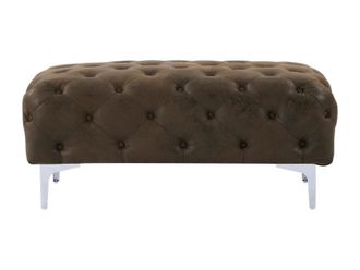 VENTE-UNIQUE.COM Puf microfibra marr&oacute;n