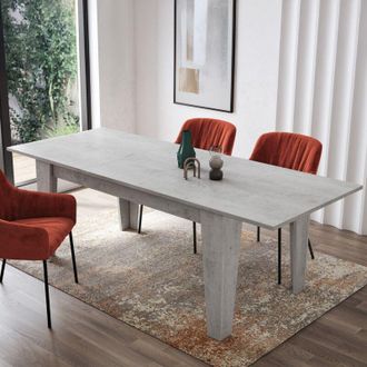 Dmora Mesa Extensible Sassetta, Extensible, Mecanismo Extensi&oacute;n Central, Longitud M&aacute;xima 220 Cm, 220x88x78h Cm Gris Cemento