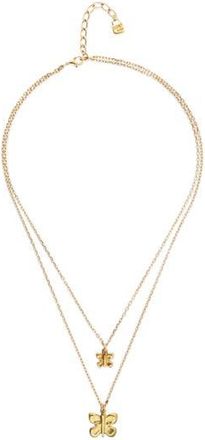 UNOde50 Double Butterfly & Pearl Necklace in Gold-Tone at Nordstrom