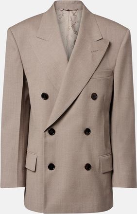 Gucci Double-breasted wool mouliné blazer