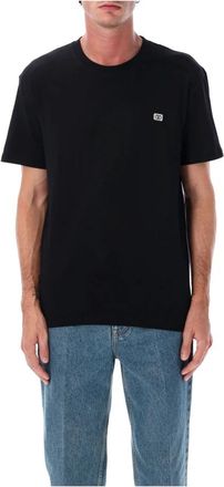 Valentino Garavani Katoenen T-shirt met VLogo Patch - Heren - T-shirts - Zwart - S - Katoen - Tops