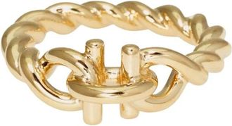 Ferragamo Accessoires, Dames, Geel, ONE Size, Torchon Haak Ring