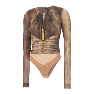 Elisabetta Franchi Full-Body, female, Brown, L, Events Bodysuit