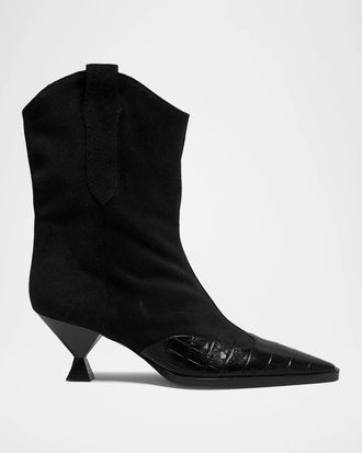 MARIA LUCA Nila 65MM Suede Booties