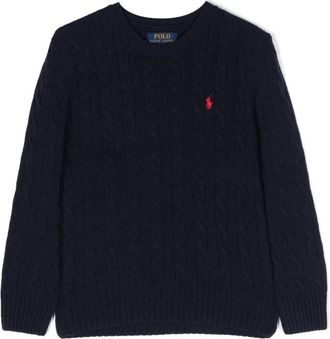 Ralph Lauren Blauwe Sweaters - Heren - Ronde hals truien - Blauw - L - Wol - Truien & Vesten