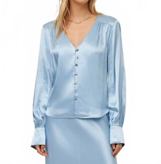 Fifteen Twenty Jackie Shirred Top In Glacier