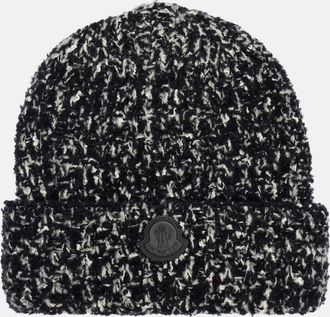 Moncler Logo wool and cotton-blend beanie