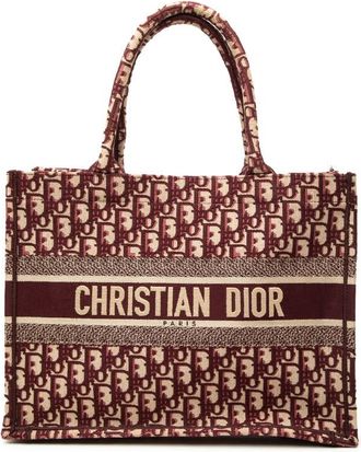 Dior Pre-owned Dior Medium Oblique Embroidered Canvas Book Tote Ladies YXVXOOMUT12CX9TW