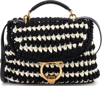 Ferragamo Margot Satchel Woven Fabric Small