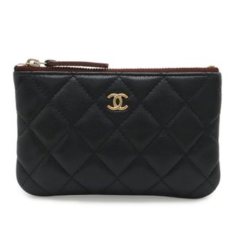 Chanel Black Grained Calfskin Pouch (Pre-Owned)