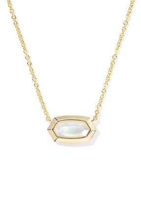 Kendra Scott Elisa Short Pendant Necklace in Gold Ivory Mother Of Pearl at Nordstrom