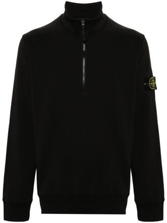 Stone Island Compass-patch zip-up sweatshirt - Black
