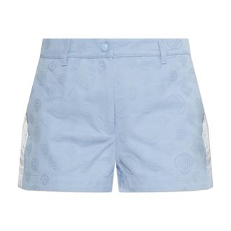 Casablanca Monogram Mini Shorts - Dames - Bermuda - Blauw - 2XS - Katoen - Korte Broeken