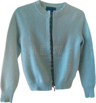 Balmain Turquoise Knit Cashmere Cardigan