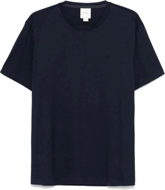 Calvin Klein Tops, Heren, Blauw, L, Katoen, Nachtelijke Hemel T-shirt Blauw