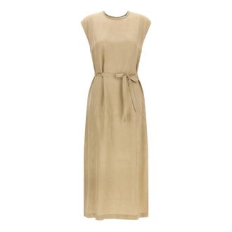PESERICO Dames, Jurken, Beige, Maat: S Viscose