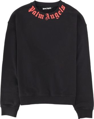 Palm Angels Black Logo Crew Neck Sweatshirt