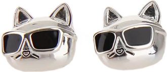 Karl Lagerfeld K/Ikonik 2.0 Choupette Studs - Dames - Oorbellen - Grijs - ONE Size - Accessoires