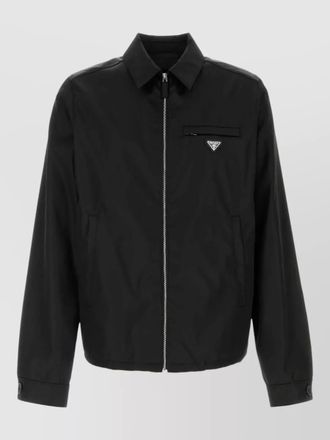 Prada re nylon jacket buttoned cuffs point collar