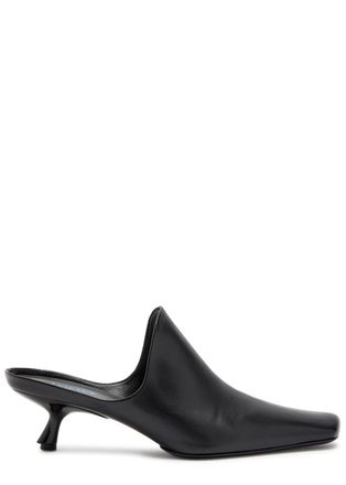 Loewe Emily 45 Leather Mules - Black - 38 (IT38 / UK5)