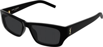Saint Laurent M182 Jazz Zonnebril - Dames - Zonnebrillen - Zwart - 54 MM - Nylon - Accessoires