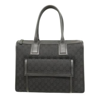 Gucci Pre-owned Handbags, female, Black, Size: ONE SIZE Pre-owned Vintage Canvas Handbag