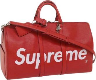 Louis Vuitton Tweedehands leren Louis Vuitton tassen - Dames - Vintage Weekendtas - Rood - ONE Size - Vintage