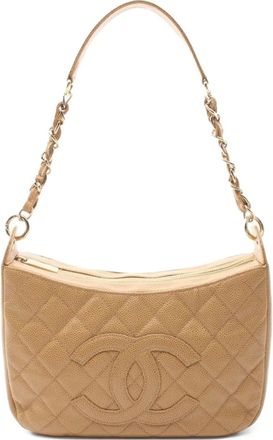 Chanel 2002-2003 matelassé schoudertas - Beige