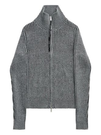 ALIS Cardigan Pearos a coste con zip - Grigio
