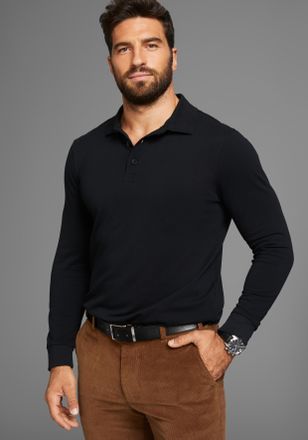 Man's World Poloshirt MANS WORLD, Herren, Gr. 4XL (68/70), schwarz, Piqu&eacute;, Obermaterial: 100% Baumwolle, unifarben, Basic, normal, angesetztes B&uuml;ndchen, Shirts Po
