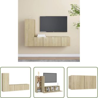 vidaXL Mobile TV - Set di Mobili Porta TV 3 pz Rovere Sonoma in Legno Multistrato