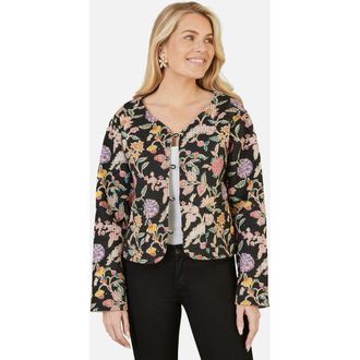 Yumi Reversible Floral Quilted Jacket in Black at Nordstrom, Size 10