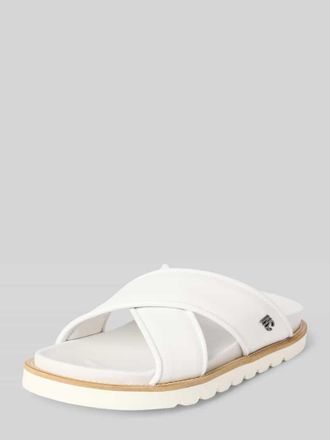 Marc Cain Slides mit Label-Applikation in Weiss, Gr&ouml;&szlig;e 37