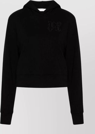 Palm Angels organic cotton cropped logo hoodie
