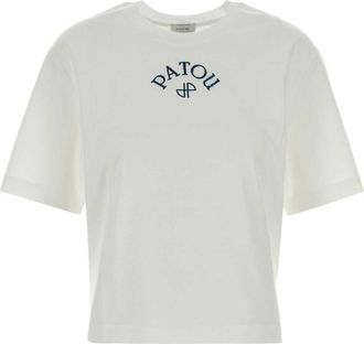 Patou White Crew Neck Logo T-shirt