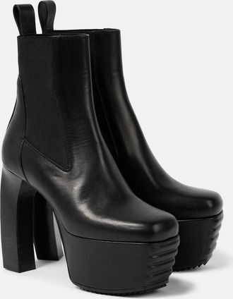 Rick Owens Porterville Beatle Banana leather ankle boots