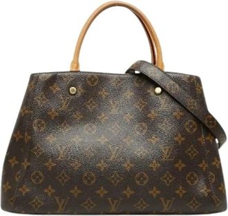 Louis Vuitton Pre-owned Montaigne Monogram 2way Bag - Dames - Vintage Shopper - Bruin - ONE Size - Leer - Vintage