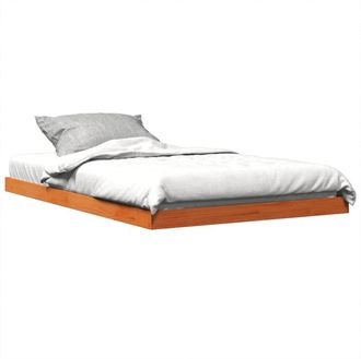 vidaXL Estructura De Cama Sin Colch&oacute;n Madera Maciza Marr&oacute;n 120x190 Cm Vidaxl